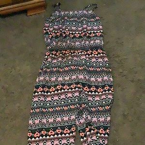 heart patterned kids jumpsuit